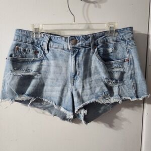 Aeropostle Vintage Low Rise  Denim Shorty Shorts Size 10